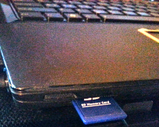 Internal memory card reader.